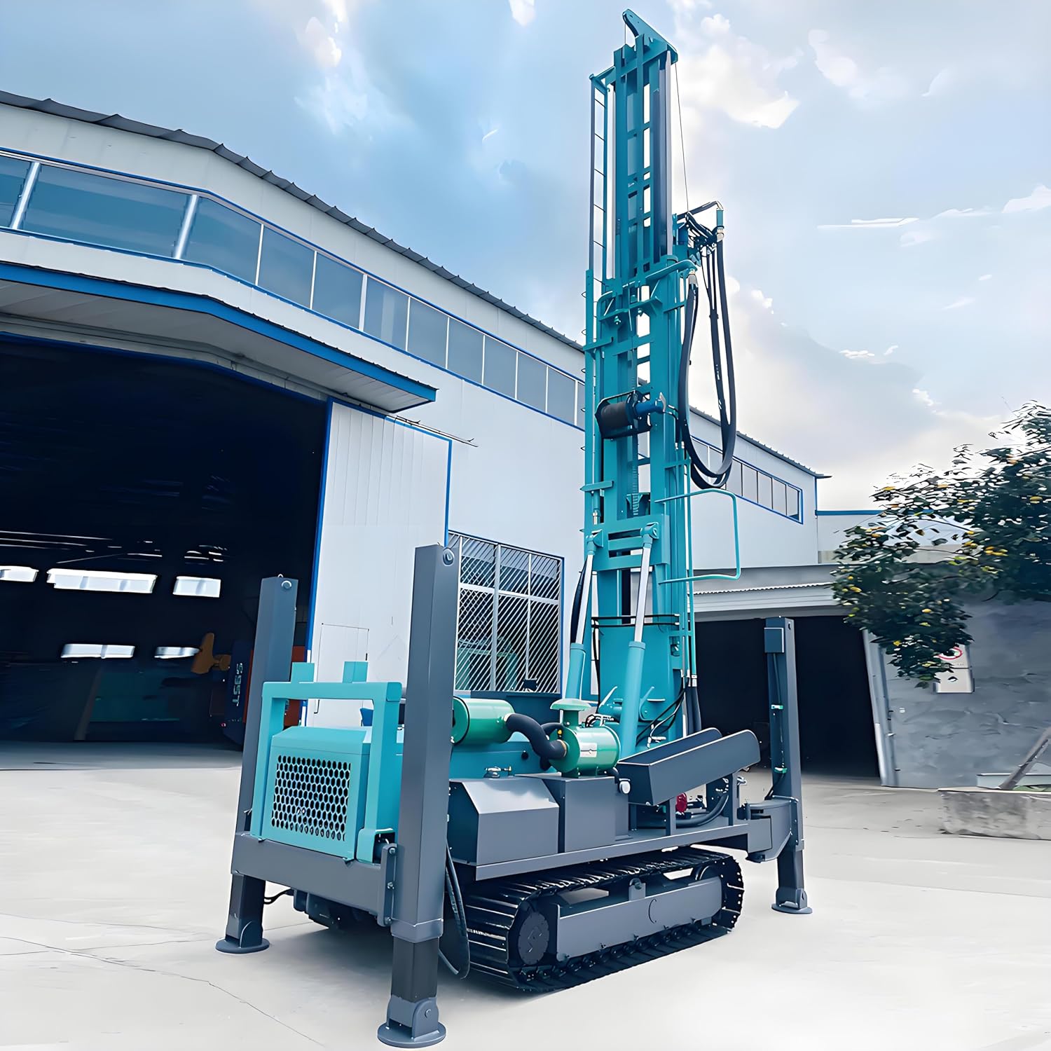 crawler water well drilling rig,portable borehole drilling machine,hydraulic water well drill rig,geological survey drilling rig,crawler mounted drill rig,water well drilling machine worth buying unboxing and complete package contents