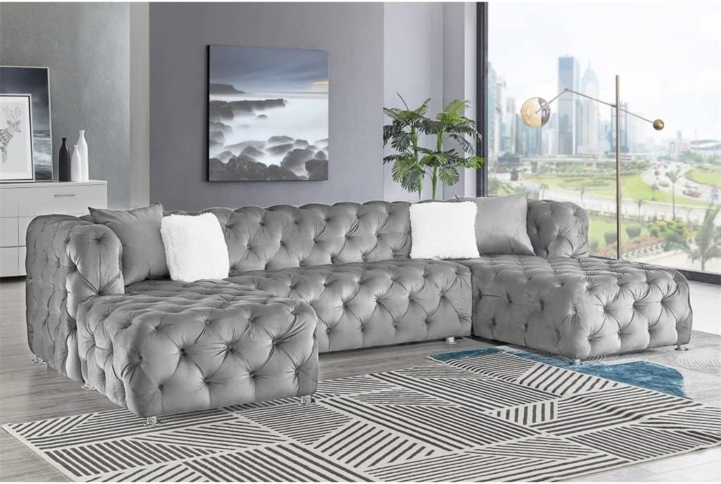 DUYHBAWRS U-shaped sofa review,DUYHBAWRS sectional review and rating,is DUYHBAWRS U-shaped sofa worth buying,DUYHBAWRS sofa review pros cons,DUYHBAWRS U-shaped sofa review honest opinion,DUYHBAWRS grey velvet sofa review verdict unboxing and complete package contents