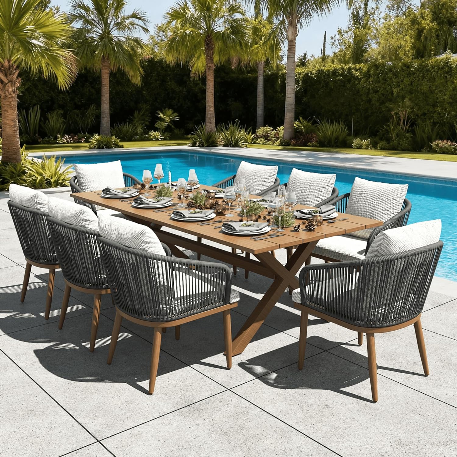LayinSun patio dining set review,LayinSun 9 piece dining set review,LayinSun outdoor furniture review pros cons,LayinSun aluminum dining set review and rating,is LayinSun patio set worth buying,LayinSun wicker chair set review verdict - detailed features and technical specifications
