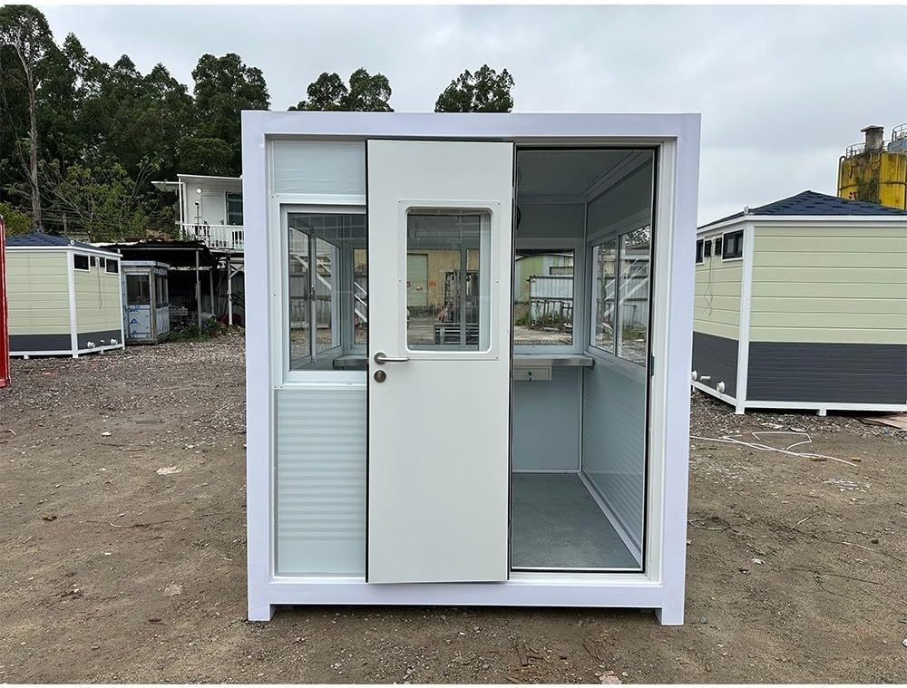 guard booth with ac and heating, unboxing the heavy wooden crate and identifying all components